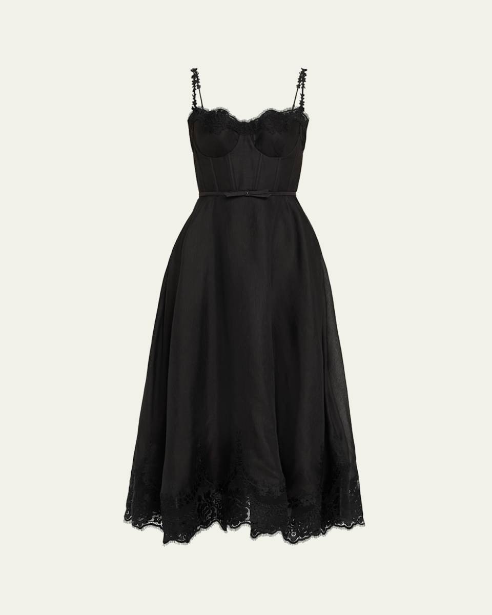 Lace-Trim Corset Picnic Dress